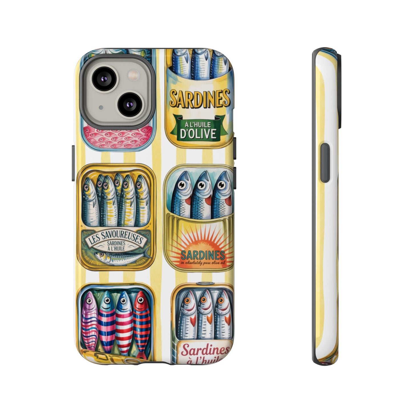 Retro Sardines Phone Case, Tinned Fish Design, Vintage Aesthetic iPhone Samsung Case, Funky Y2K Nautical Accessory, Cute Boho Sea Vibes