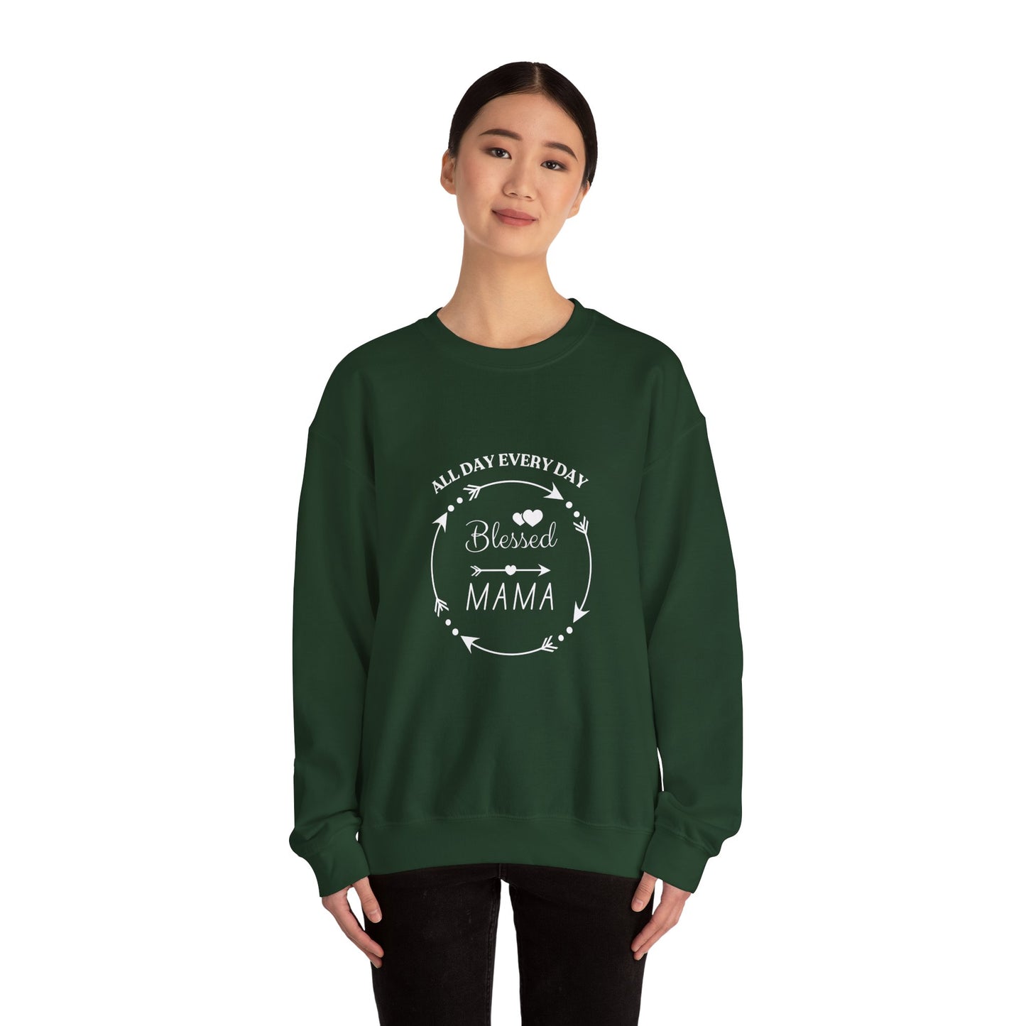 Blessed Mama All Day Every Day Sweatshirt Cozy, Stylish Perfect for Moms and Grandmas