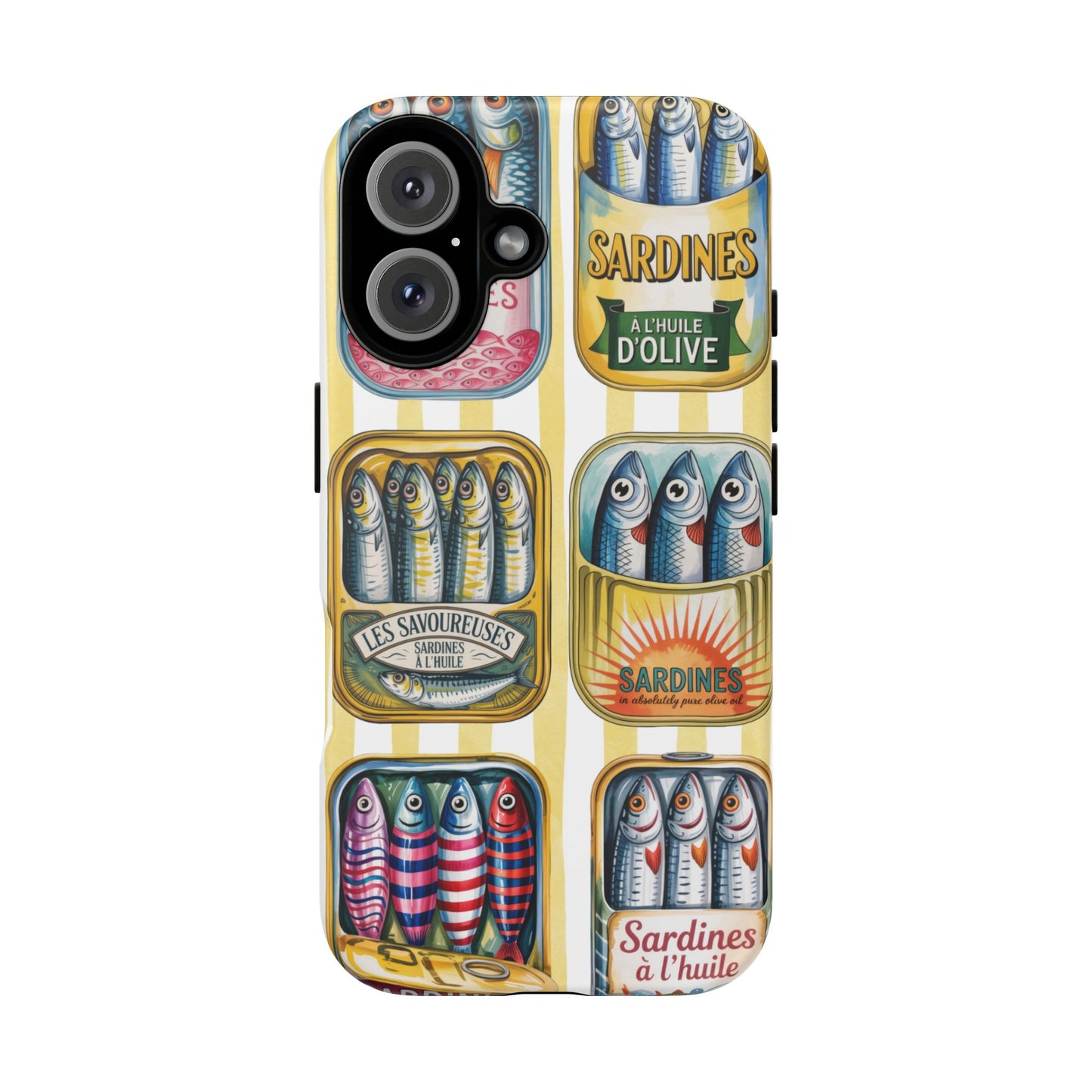 Retro Sardines Phone Case, Tinned Fish Design, Vintage Aesthetic iPhone Samsung Case, Funky Y2K Nautical Accessory, Cute Boho Sea Vibes
