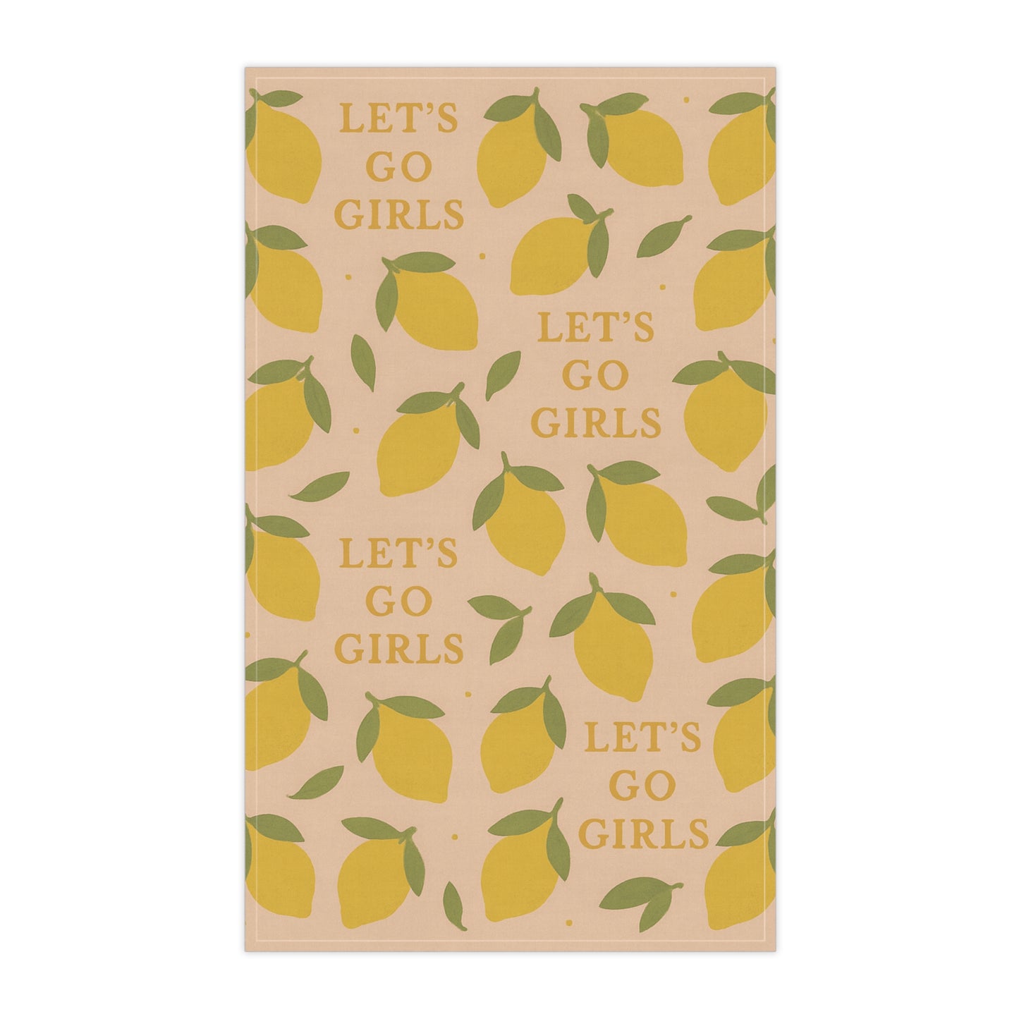 Lemon-Themed Tea Towels, Kitchen Decor, Let's Go Girls Gift, Bridemaid Fun Housewarming Gift, Citrus Kitchen Accessories