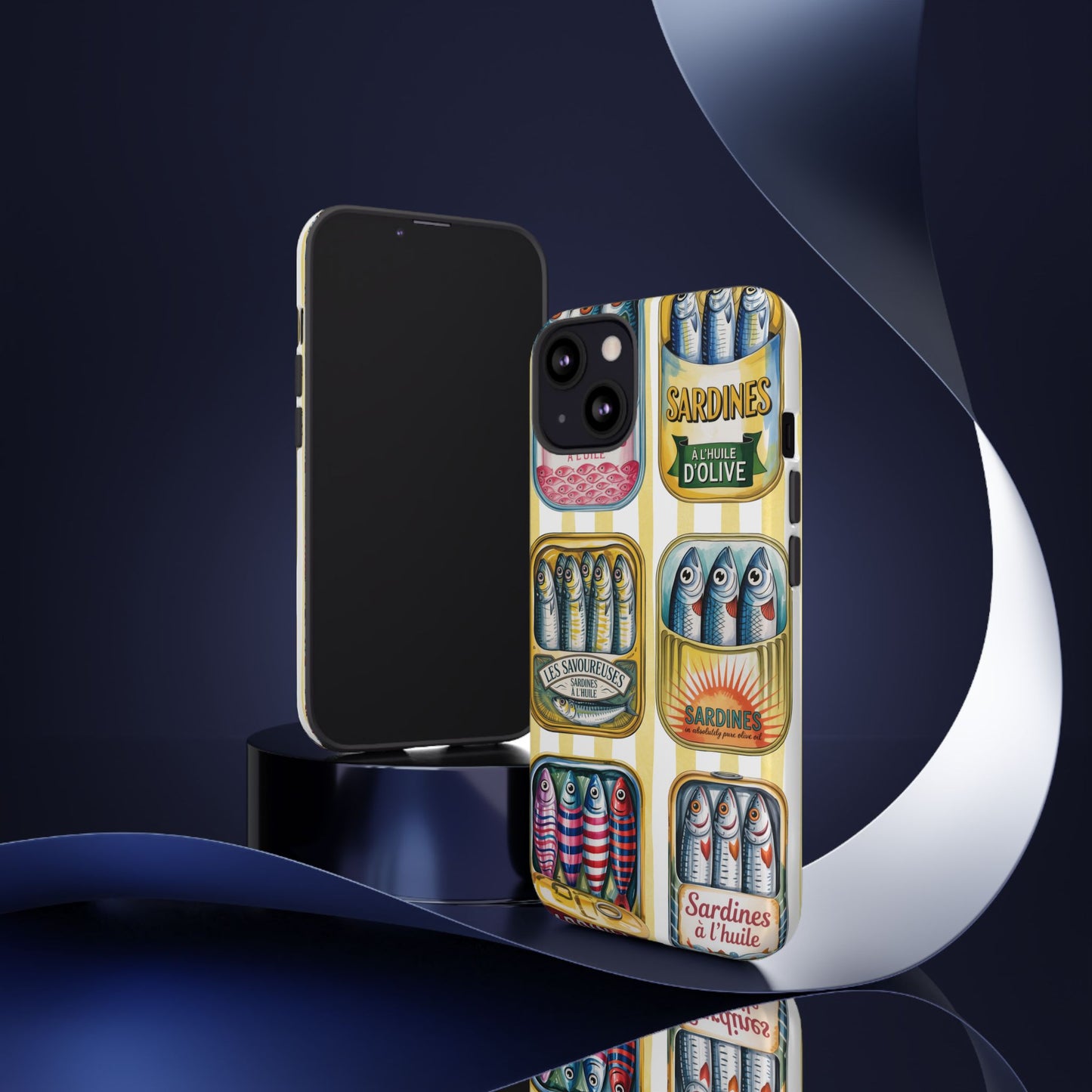 Retro Sardines Phone Case, Tinned Fish Design, Vintage Aesthetic iPhone Samsung Case, Funky Y2K Nautical Accessory, Cute Boho Sea Vibes