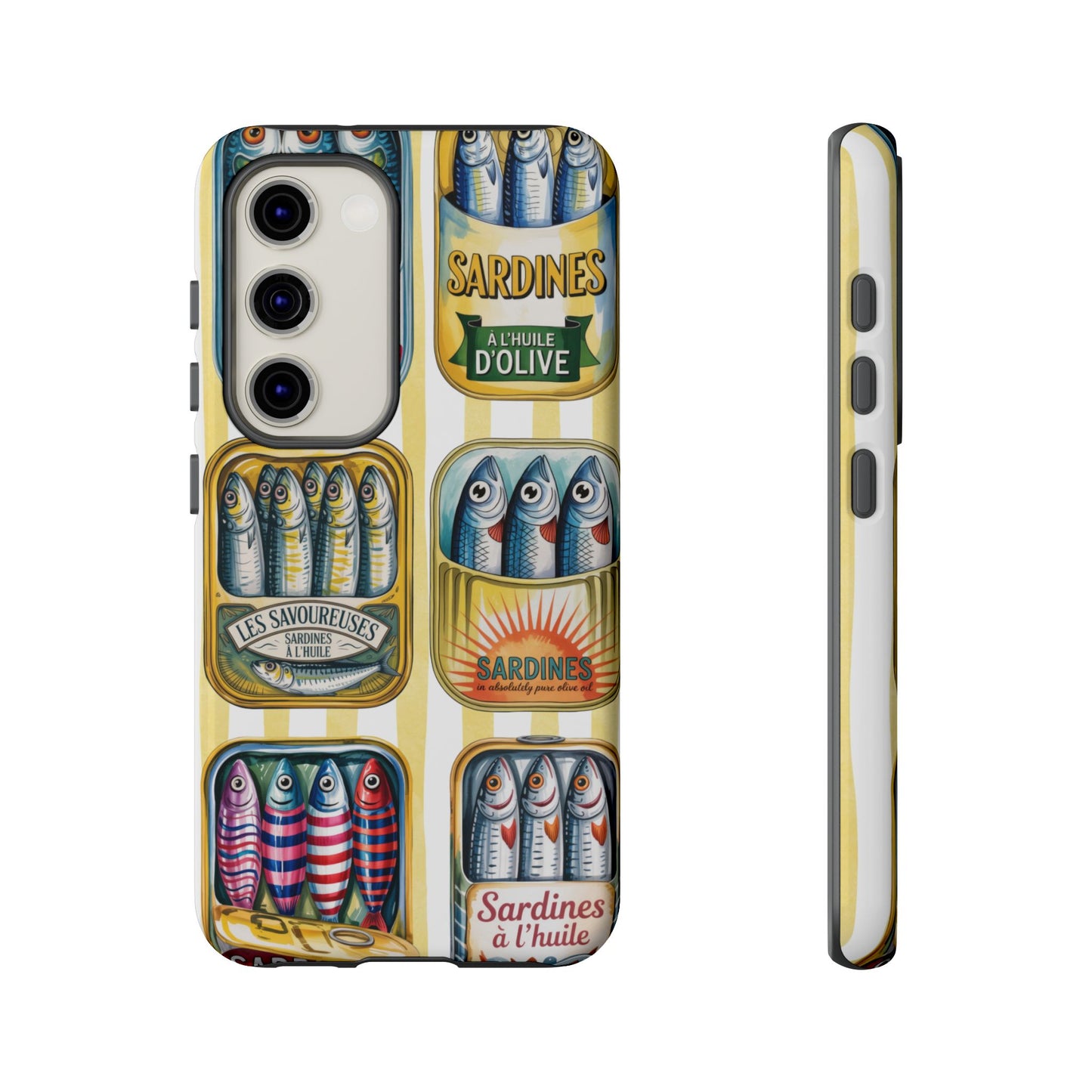 Retro Sardines Phone Case, Tinned Fish Design, Vintage Aesthetic iPhone Samsung Case, Funky Y2K Nautical Accessory, Cute Boho Sea Vibes