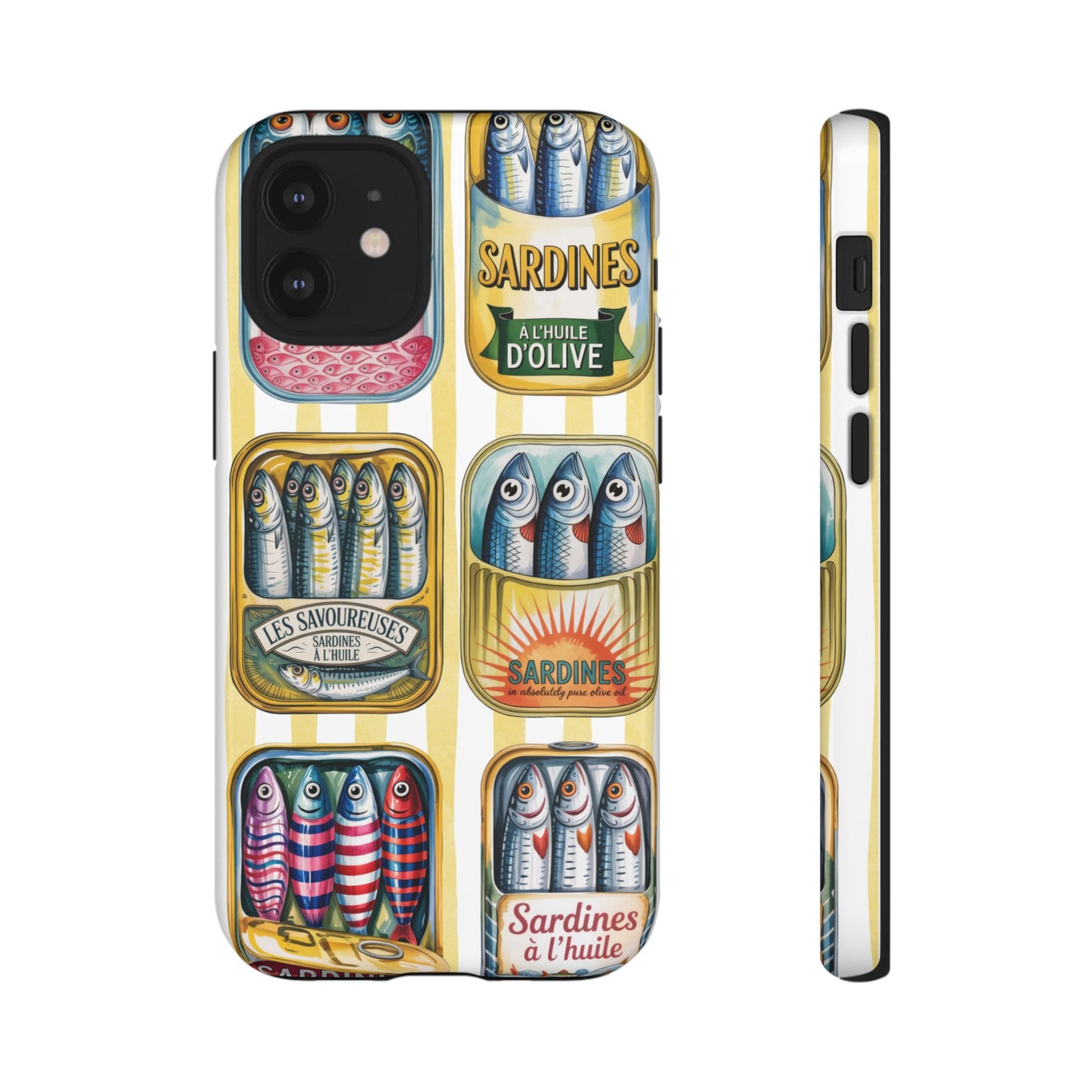 Retro Sardines Phone Case, Tinned Fish Design, Vintage Aesthetic iPhone Samsung Case, Funky Y2K Nautical Accessory, Cute Boho Sea Vibes