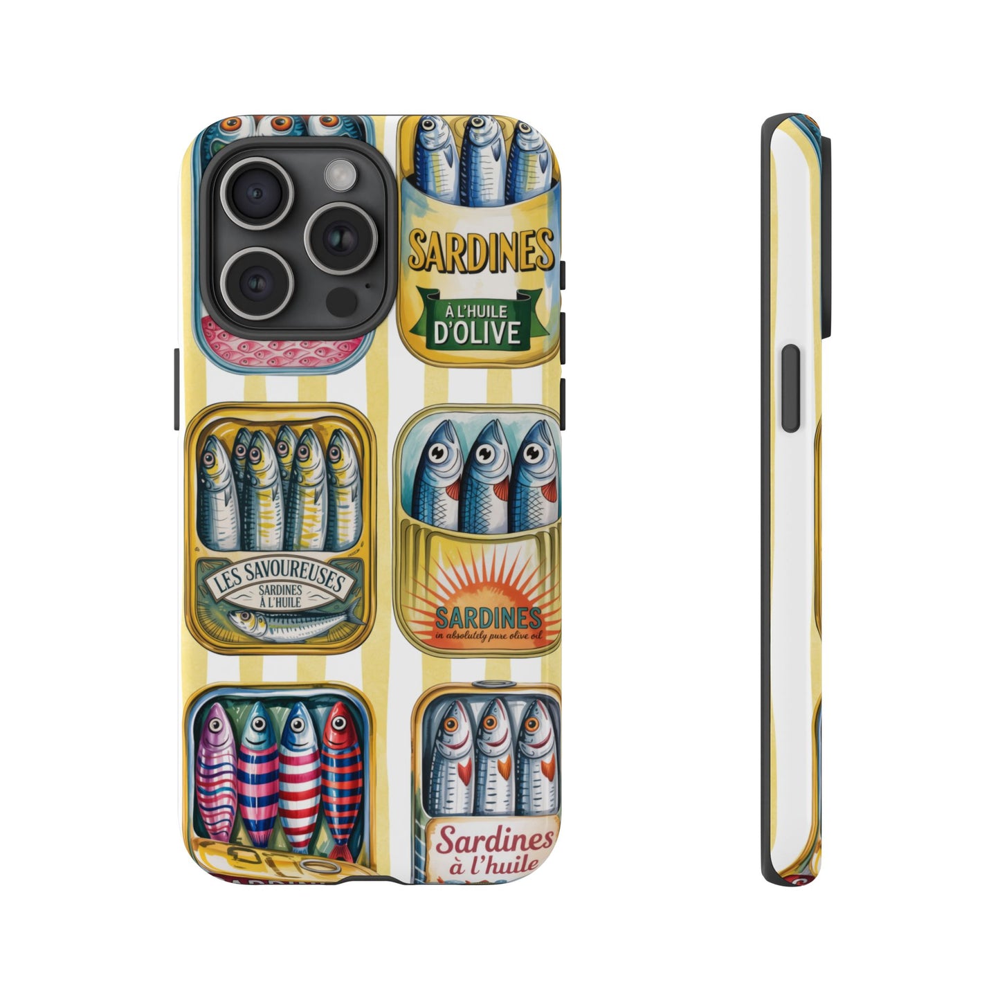 Retro Sardines Phone Case, Tinned Fish Design, Vintage Aesthetic iPhone Samsung Case, Funky Y2K Nautical Accessory, Cute Boho Sea Vibes
