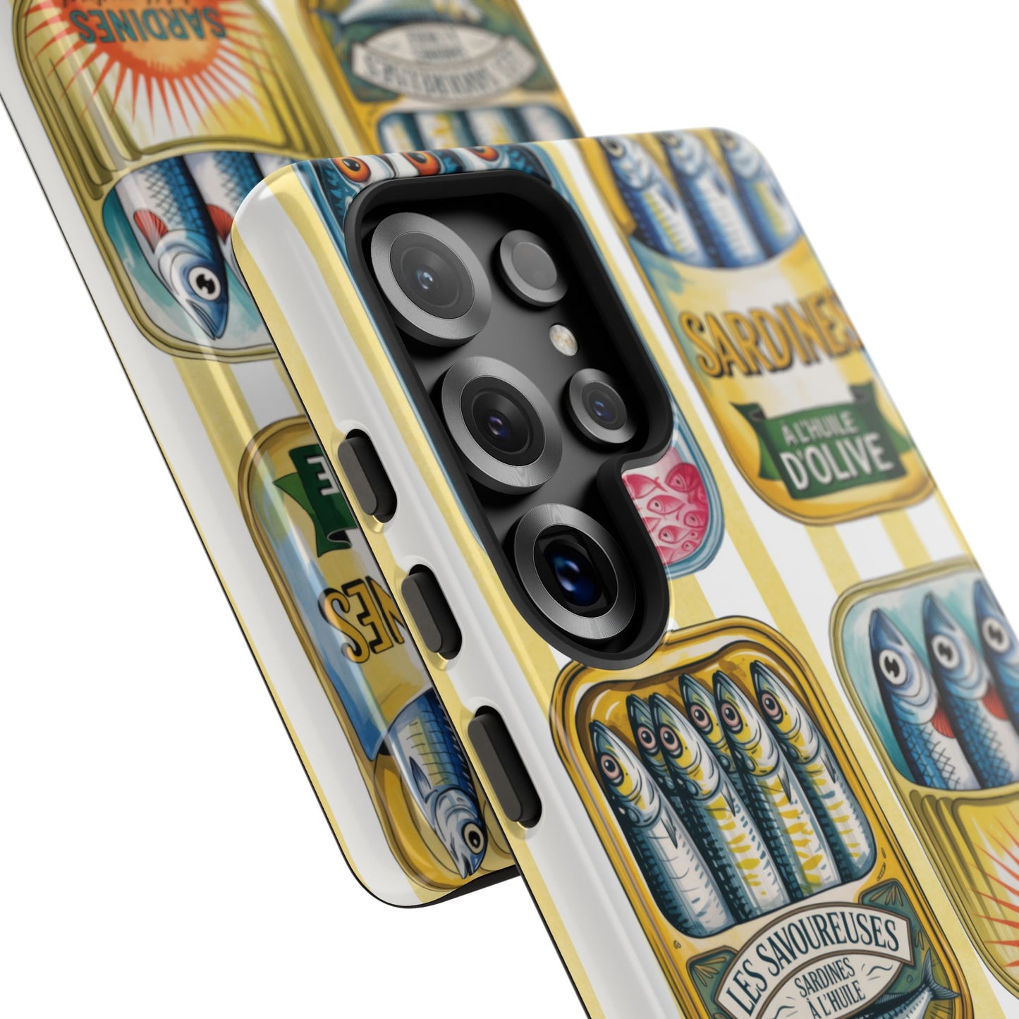 Retro Sardines Phone Case, Tinned Fish Design, Vintage Aesthetic iPhone Samsung Case, Funky Y2K Nautical Accessory, Cute Boho Sea Vibes