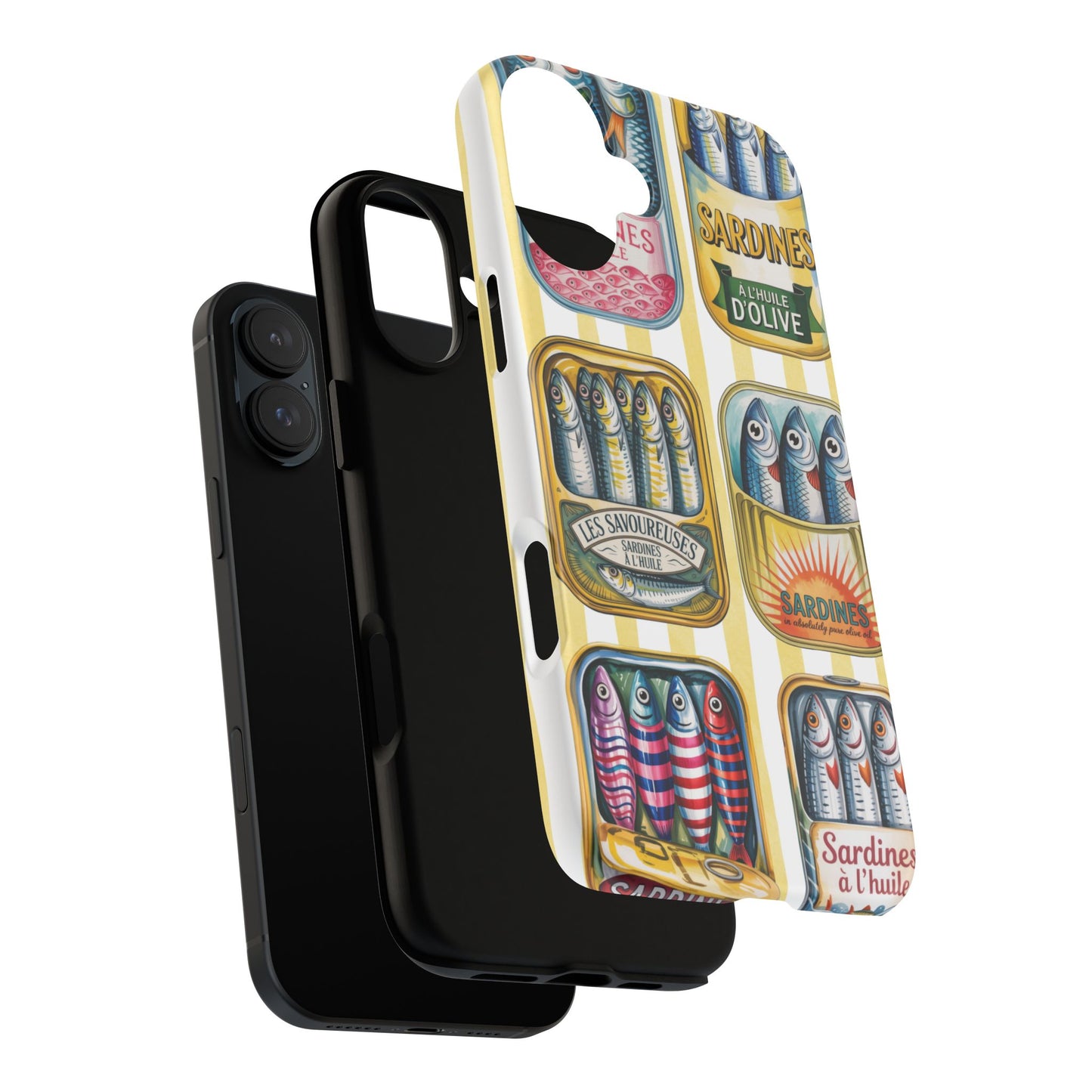 Retro Sardines Phone Case, Tinned Fish Design, Vintage Aesthetic iPhone Samsung Case, Funky Y2K Nautical Accessory, Cute Boho Sea Vibes