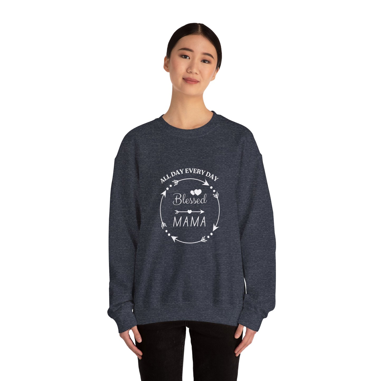 Blessed Mama All Day Every Day Sweatshirt Cozy, Stylish Perfect for Moms and Grandmas
