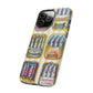 Retro Sardines Phone Case, Tinned Fish Design, Vintage Aesthetic iPhone Samsung Case, Funky Y2K Nautical Accessory, Cute Boho Sea Vibes