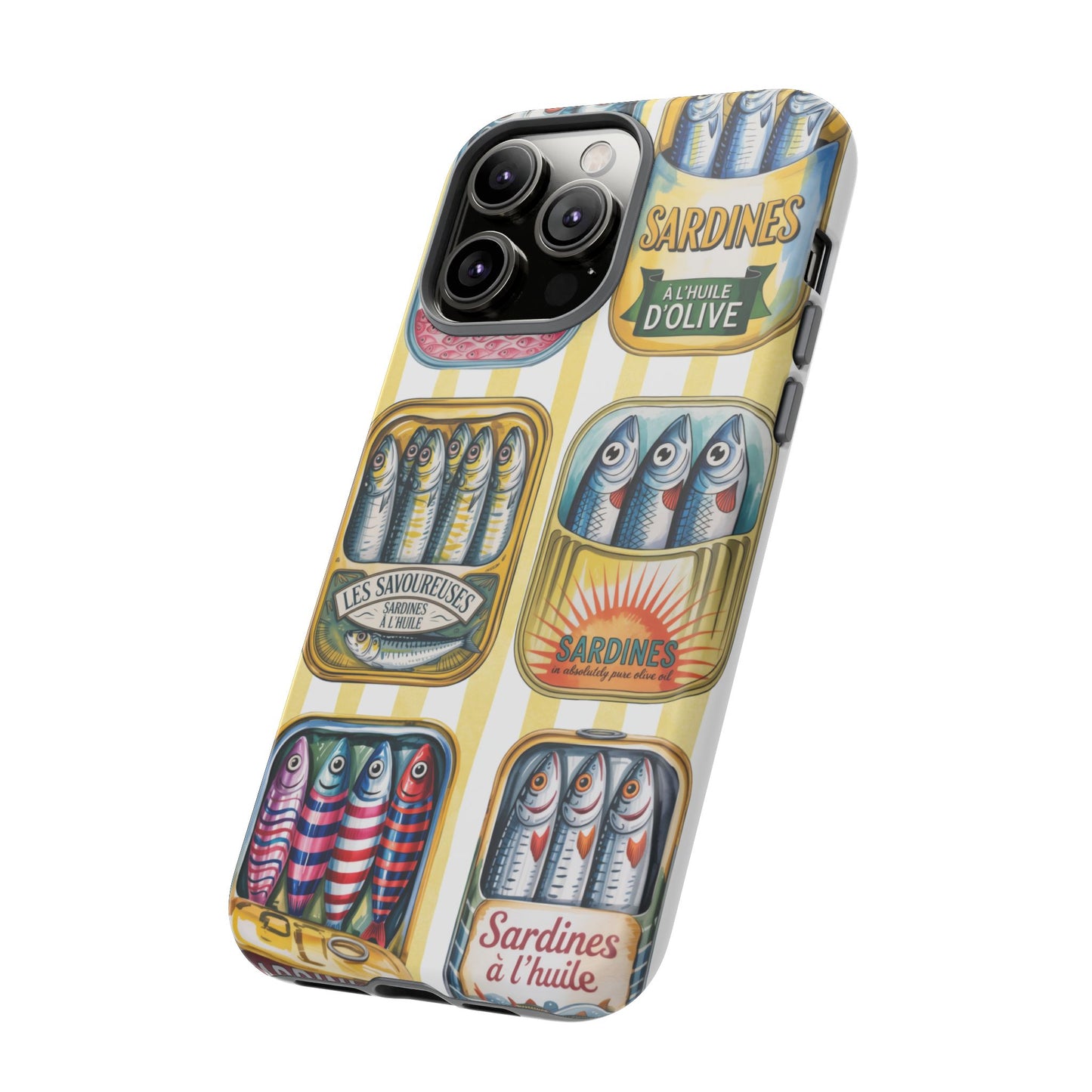 Retro Sardines Phone Case, Tinned Fish Design, Vintage Aesthetic iPhone Samsung Case, Funky Y2K Nautical Accessory, Cute Boho Sea Vibes