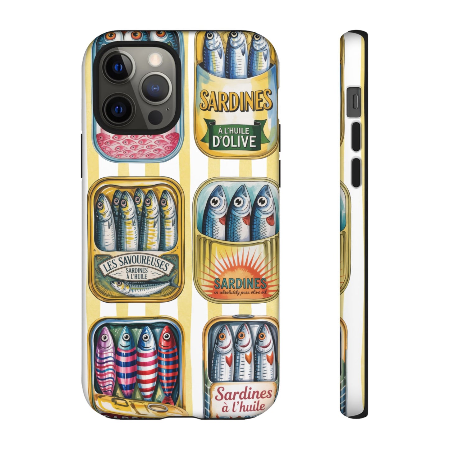 Retro Sardines Phone Case, Tinned Fish Design, Vintage Aesthetic iPhone Samsung Case, Funky Y2K Nautical Accessory, Cute Boho Sea Vibes