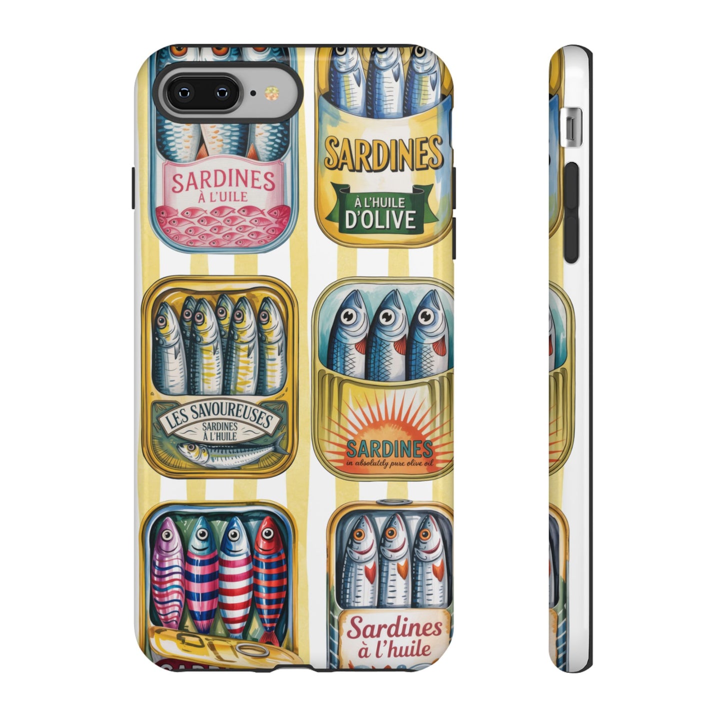 Retro Sardines Phone Case, Tinned Fish Design, Vintage Aesthetic iPhone Samsung Case, Funky Y2K Nautical Accessory, Cute Boho Sea Vibes