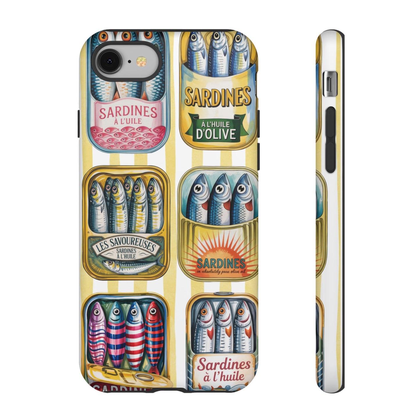 Retro Sardines Phone Case, Tinned Fish Design, Vintage Aesthetic iPhone Samsung Case, Funky Y2K Nautical Accessory, Cute Boho Sea Vibes