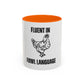 Fluent in Fowl Language Accent Coffee Mug Funny Chicken Design for Animal Lovers