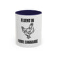 Fluent in Fowl Language Accent Coffee Mug Funny Chicken Design for Animal Lovers