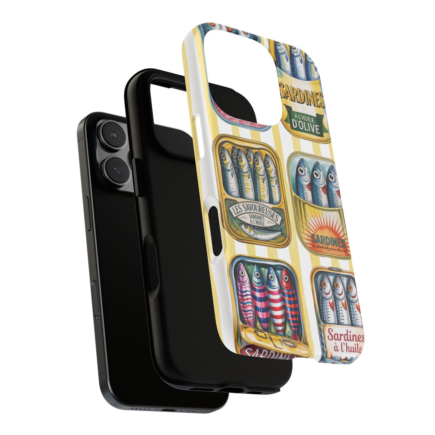 Retro Sardines Phone Case, Tinned Fish Design, Vintage Aesthetic iPhone Samsung Case, Funky Y2K Nautical Accessory, Cute Boho Sea Vibes