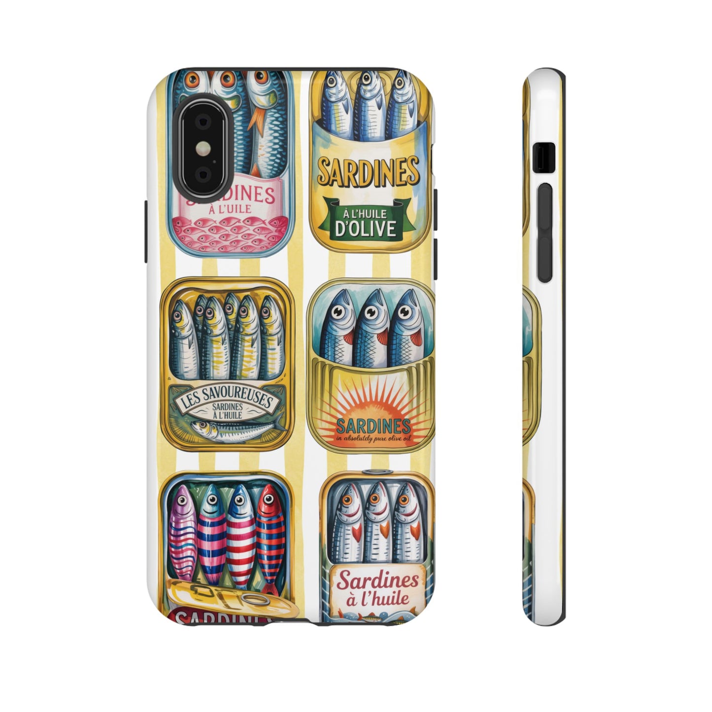 Retro Sardines Phone Case, Tinned Fish Design, Vintage Aesthetic iPhone Samsung Case, Funky Y2K Nautical Accessory, Cute Boho Sea Vibes