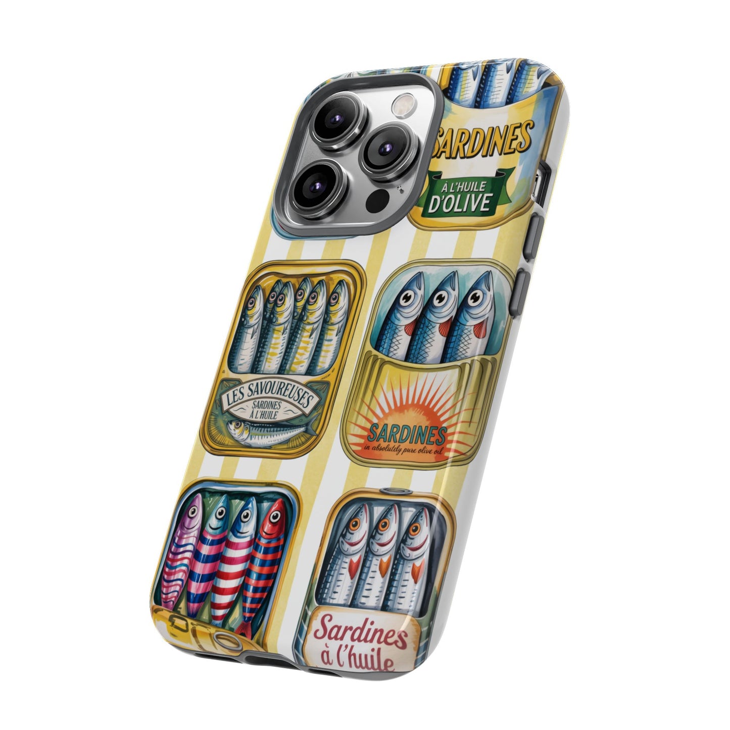 Retro Sardines Phone Case, Tinned Fish Design, Vintage Aesthetic iPhone Samsung Case, Funky Y2K Nautical Accessory, Cute Boho Sea Vibes