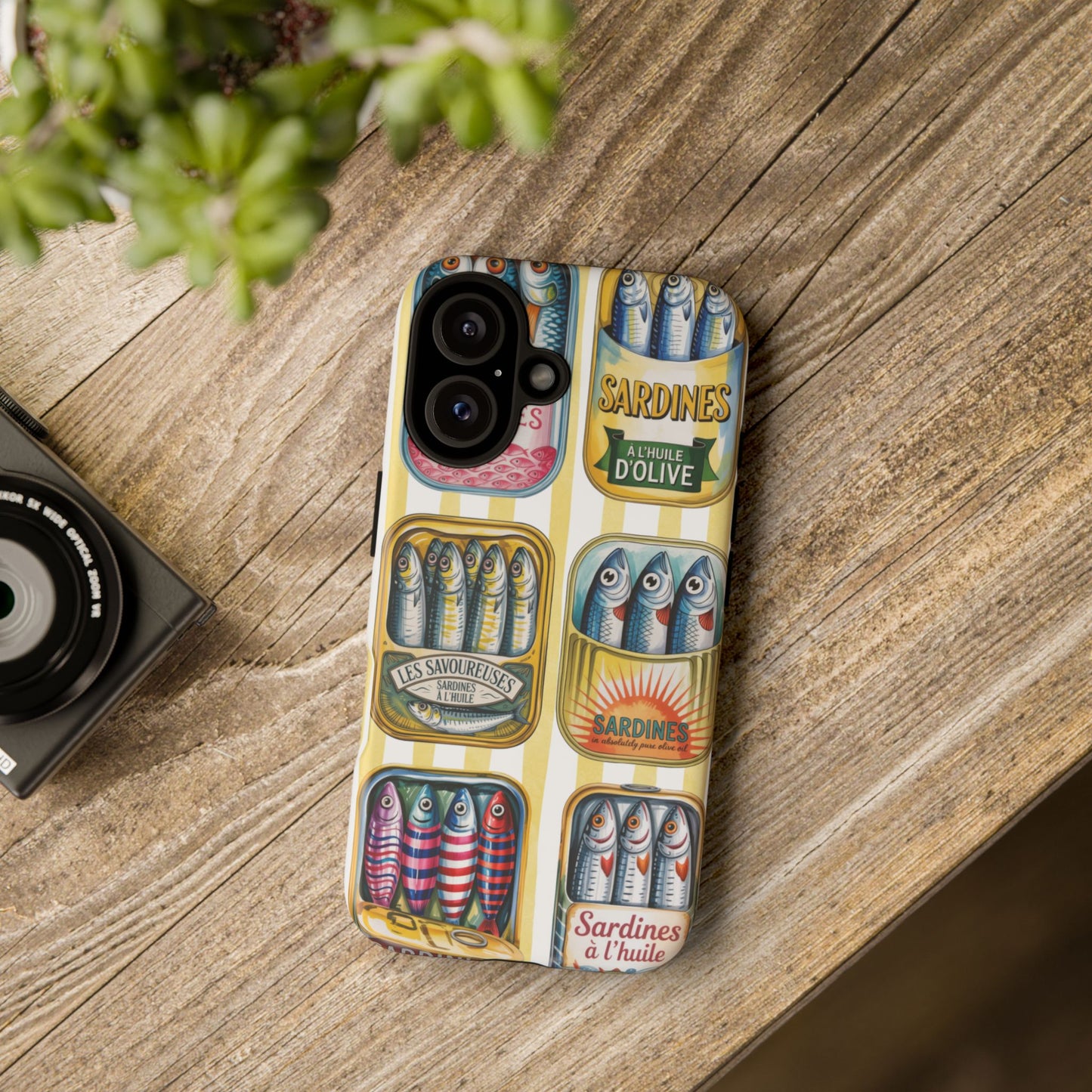 Retro Sardines Phone Case, Tinned Fish Design, Vintage Aesthetic iPhone Samsung Case, Funky Y2K Nautical Accessory, Cute Boho Sea Vibes