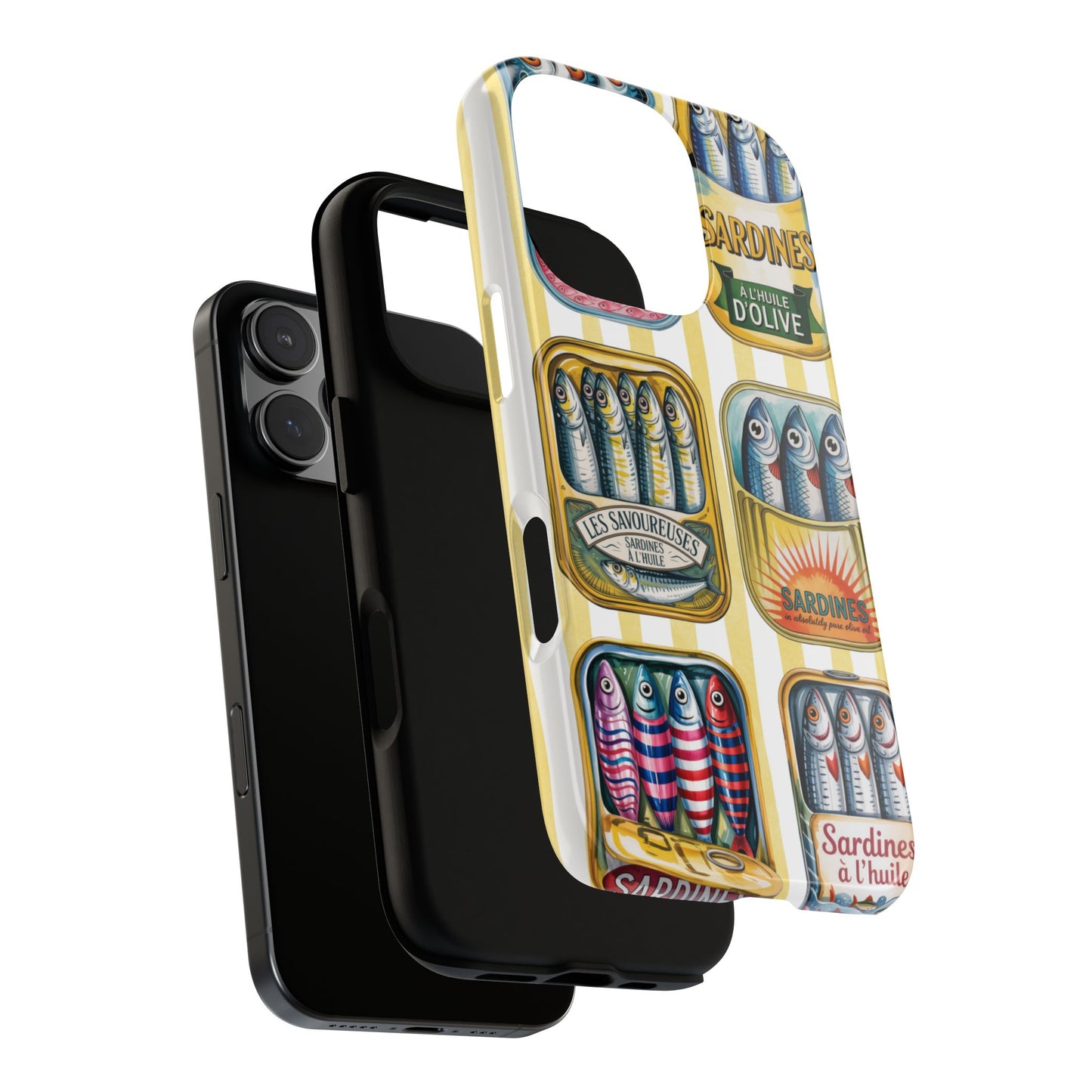 Retro Sardines Phone Case, Tinned Fish Design, Vintage Aesthetic iPhone Samsung Case, Funky Y2K Nautical Accessory, Cute Boho Sea Vibes