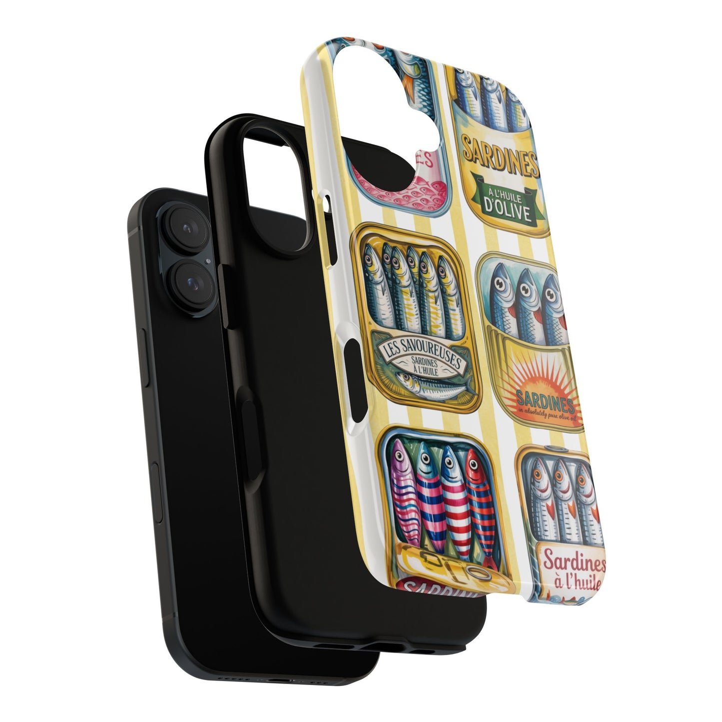 Retro Sardines Phone Case, Tinned Fish Design, Vintage Aesthetic iPhone Samsung Case, Funky Y2K Nautical Accessory, Cute Boho Sea Vibes