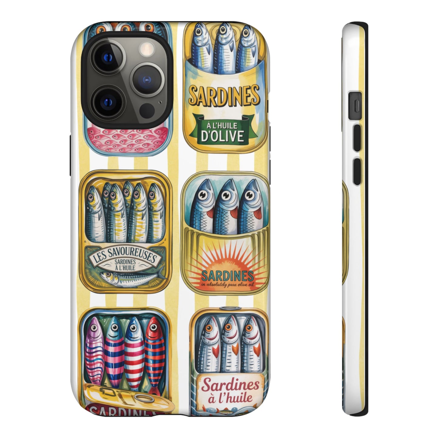 Retro Sardines Phone Case, Tinned Fish Design, Vintage Aesthetic iPhone Samsung Case, Funky Y2K Nautical Accessory, Cute Boho Sea Vibes