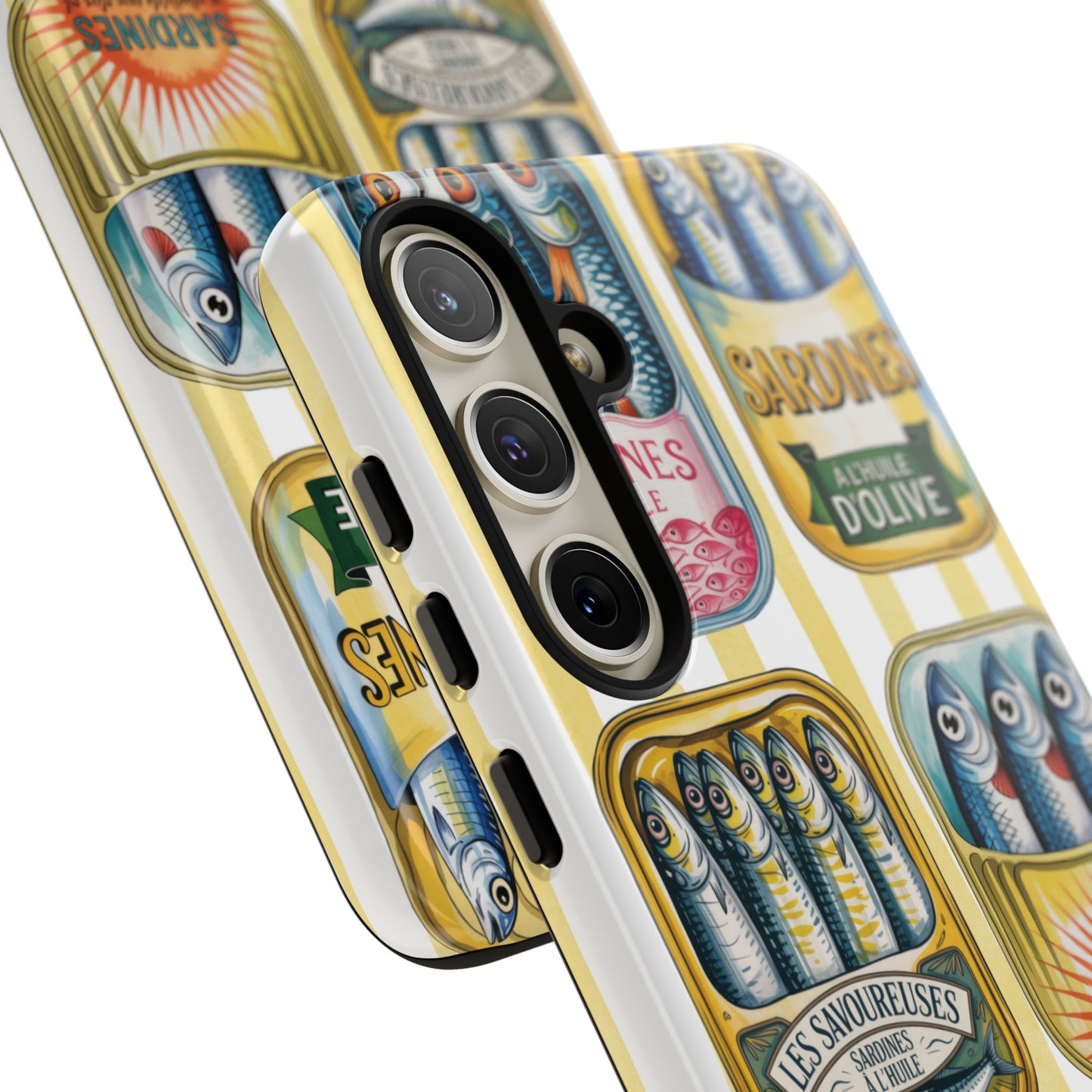 Retro Sardines Phone Case, Tinned Fish Design, Vintage Aesthetic iPhone Samsung Case, Funky Y2K Nautical Accessory, Cute Boho Sea Vibes