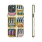 Retro Sardines Phone Case, Tinned Fish Design, Vintage Aesthetic iPhone Samsung Case, Funky Y2K Nautical Accessory, Cute Boho Sea Vibes