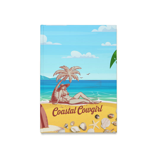 Beach Vibes Journal - Coastal Cowgirl A5 Hardcover Notebook, Travel Diary, Gift for Her, Ocean Lover's Journal, Summer Memories