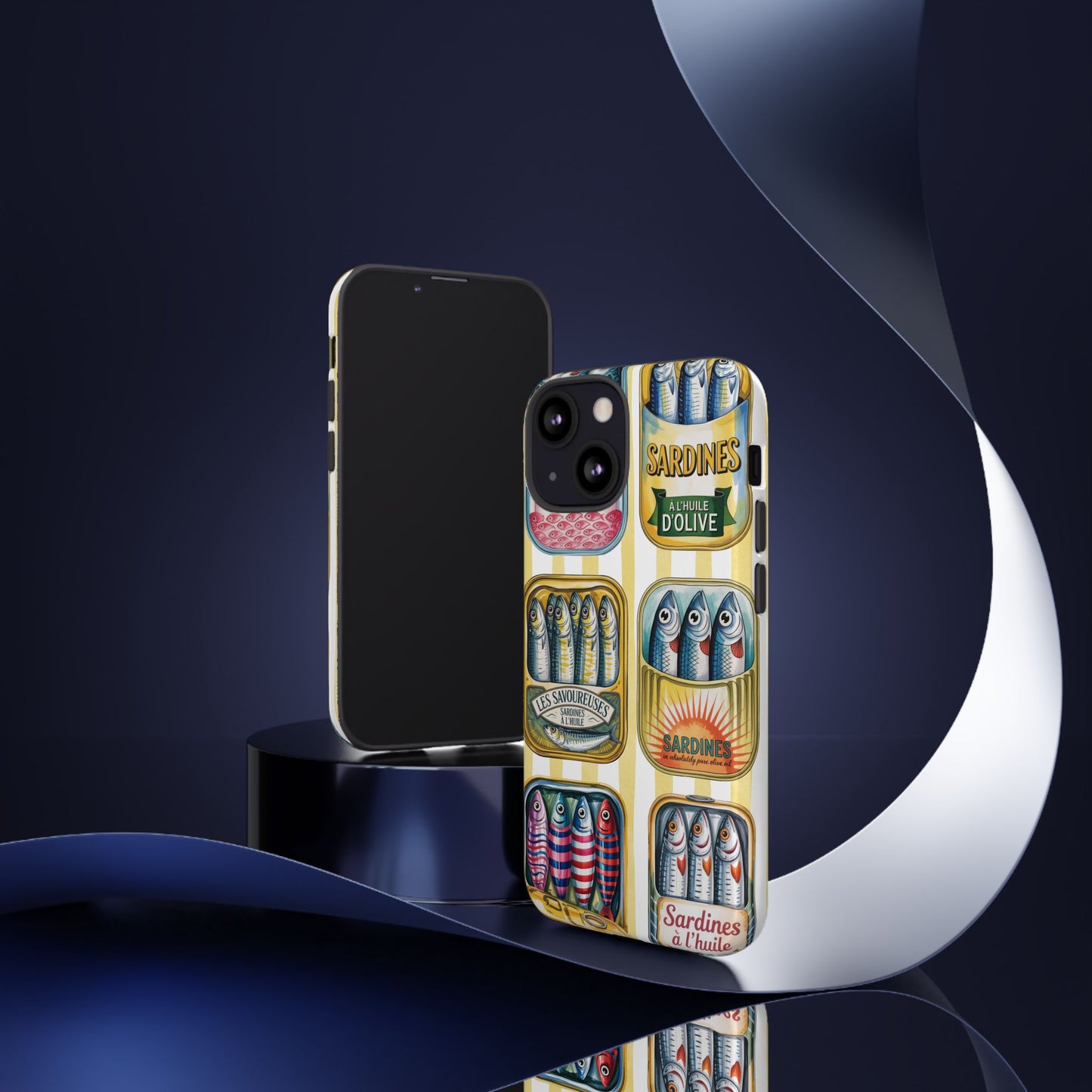 Retro Sardines Phone Case, Tinned Fish Design, Vintage Aesthetic iPhone Samsung Case, Funky Y2K Nautical Accessory, Cute Boho Sea Vibes