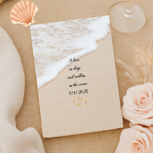 Beach Wedding Journal A Love As Deep and Endless as the Ocean Romantic Ocean Bride Notebook Lined Wedding Writing Journal Coastal Gift for Her